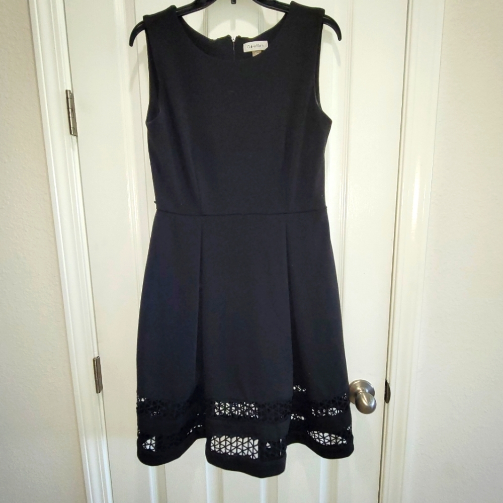 Calvin Klein Black A-line dress